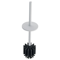 Ensemble brosse WC avec couvercle Inox époxy blanc mat