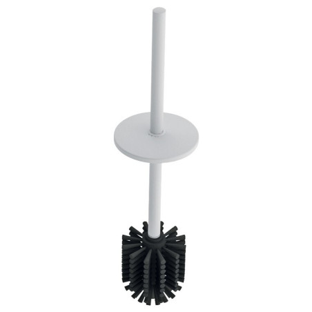 Ensemble brosse WC avec couvercle Inox époxy blanc mat