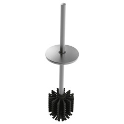 Ensemble brosse WC avec couvercle Inox poli satiné