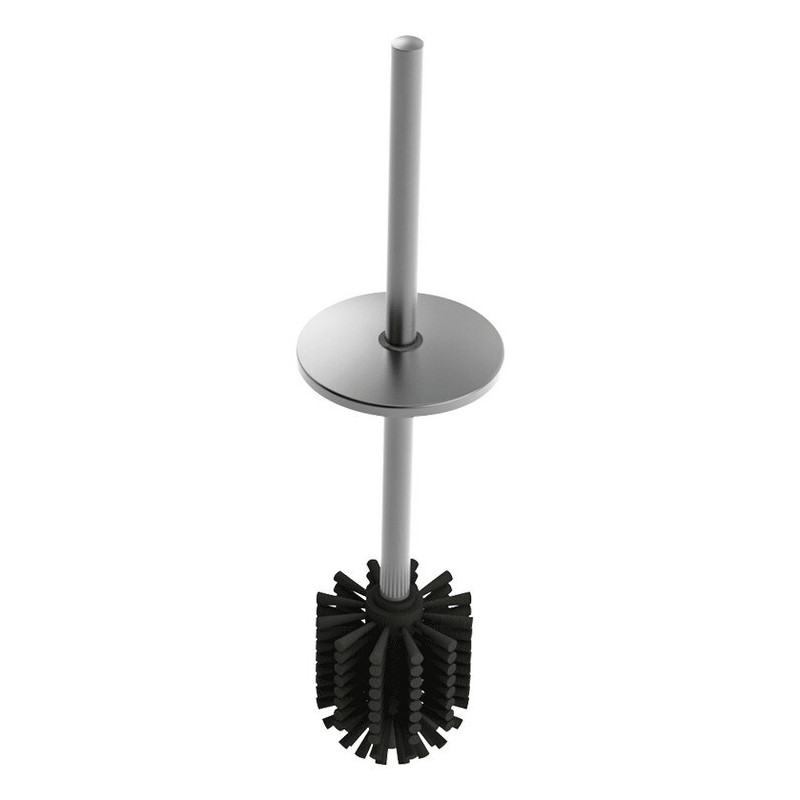 Ensemble brosse WC avec couvercle Inox poli satiné
