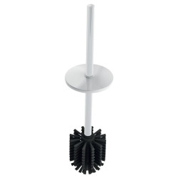 Ensemble brosse WC avec couvercle Inox époxy blanc