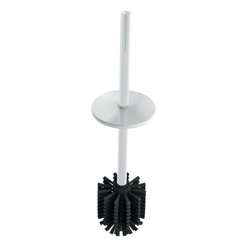 Ensemble brosse WC avec couvercle Inox époxy blanc