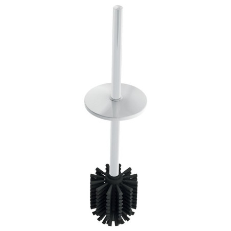 Ensemble brosse WC avec couvercle Inox époxy blanc