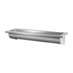 Lavabo CANAL L.1200 sans trou robinet évacuation gche Inox 304 satiné