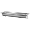 Lavabo CANAL L.1400 sans trou robinet évacuation dte Inox 304 satiné