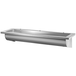 Lavabo CANAL L.1800 3 trous rob Ø22 évacuation dte Inox 304 satiné