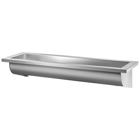 Lavabo CANAL L.1800 sans trou robinet évacuation dte Inox 304 satiné