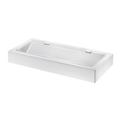 Lavabo MINERALCAST mural L.1200 2 places sans trou robinet