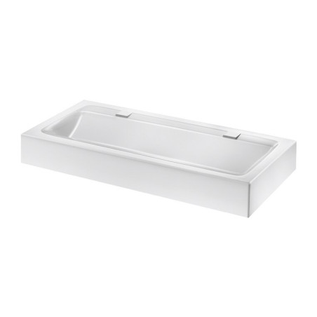 Lavabo MINERALCAST mural L.1200 2 places sans trou robinet