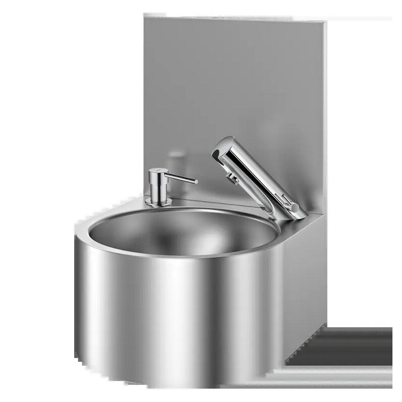 Lave-mains SXS électronique complet avec dosseret Inox 304 satiné