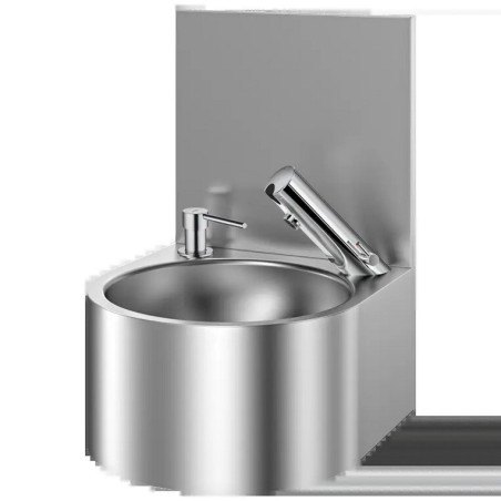Lave-mains SXS électronique complet avec dosseret Inox 304 satiné