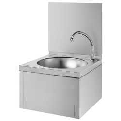 Lave-mains SXS mécanique complet avec dosseret Inox 304 satiné