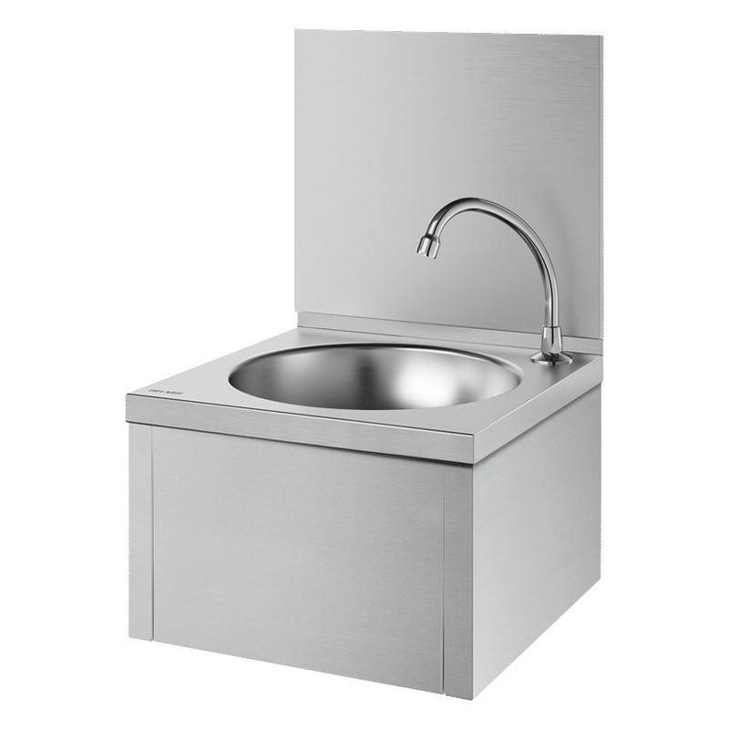 Lave-mains SXS mécanique complet avec dosseret Inox 304 satiné