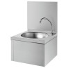 Lave-mains SXS mécanique complet avec dosseret Inox 304 satiné