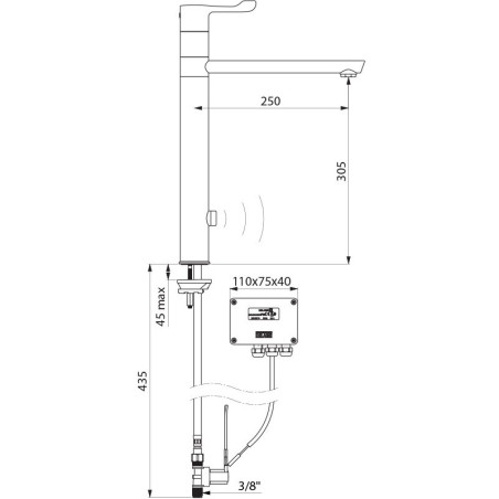 Mitigeur d'évier automatique TEMPOMATIC MIX - H. 300 L. 250 L. 100 - 230V