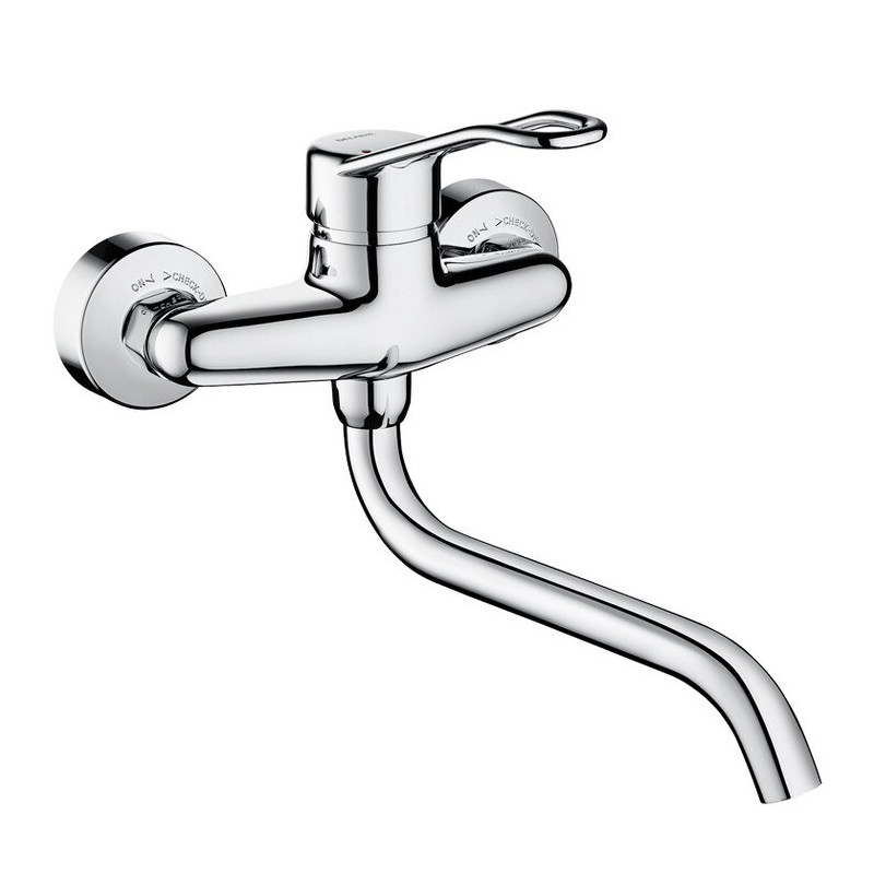Mitigeur d'évier mécanique mural - L. 200 - orientable manette