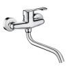 Mitigeur d'évier mécanique mural - L. 200 - orientable manette