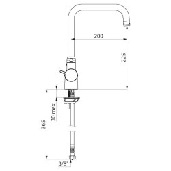 Mitigeur évier SECURITHERM thermostatique à bec orientable H.225 L.200