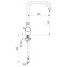 Mitigeur évier SECURITHERM thermostatique à bec orientable H.225 L.200