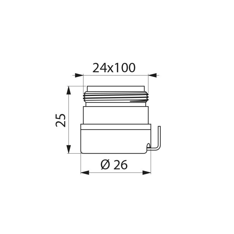 Raccord sortie M24x100 pour filtre robinet BIOFIL