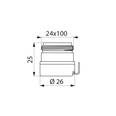 Raccord sortie M24x100 pour filtre robinet BIOFIL