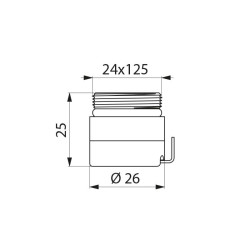 Raccord sortie M24X125 pour filtre robinet BIOFIL
