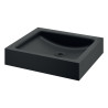 Lavabo UNITO mural sans trou robinet sans trop plein Inox noir mat