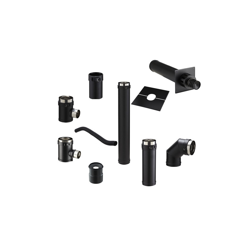 Kit sort.horiz noir PGI, Ø80/130