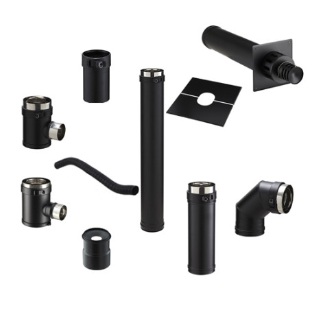 Kit sort.horiz noir PGI, Ø80/130