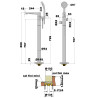Colonne bain-douche thermostatique îlot par le sol RUBY