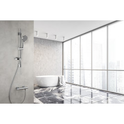 Barre de douche 700 mm ø avec douchette 3 jets flex 150 cm + porte savon, réf. 704A