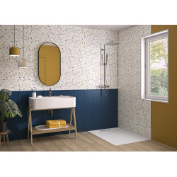 Panneau mural Kinewall Bardage + terrazzo bleu