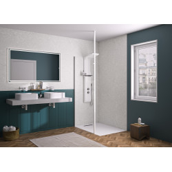 Panneau mural Kinewall Mixte bleu nuit + terrazzo gris