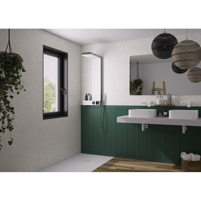 Panneau mural Kinewall Mixte vert + terrazzo gris