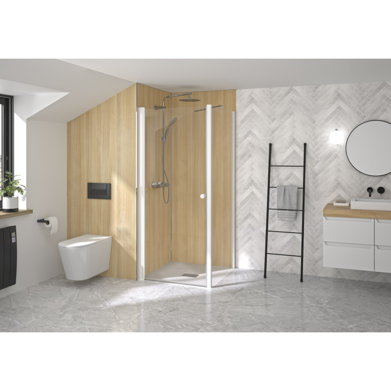 Verre transparent / Profilé blanc · Pour ensemble P+F