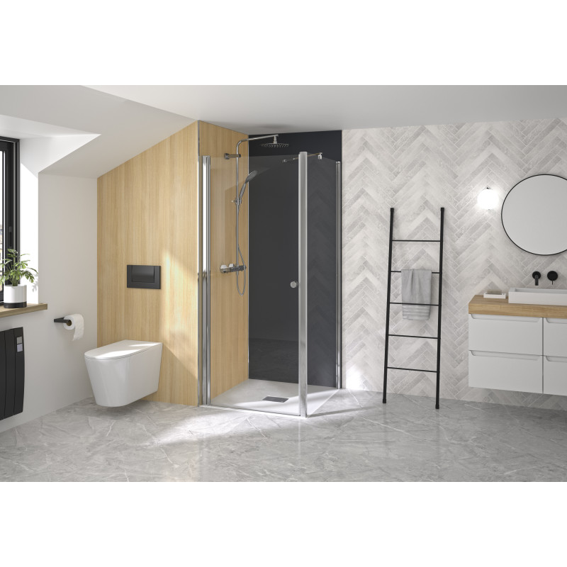 Verre transparent / Profilé chromé · Pour ensemble P+F