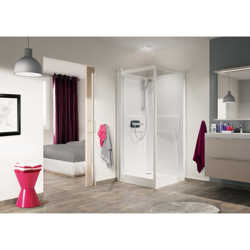 Porte pivotante • Receveur 18.0 cm • Robinetterie thermostatique