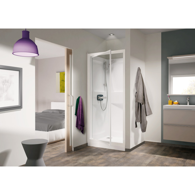 Porte pivotante • Receveur 18.0 cm • Robinetterie thermostatique