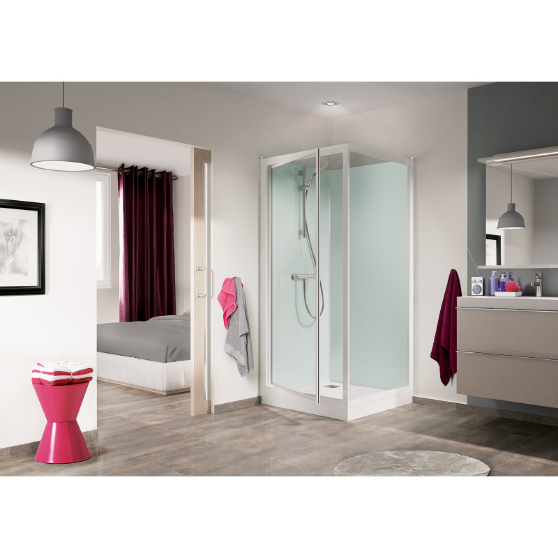 Porte pivotante • Receveur 18.0 cm • Robinetterie thermostatique