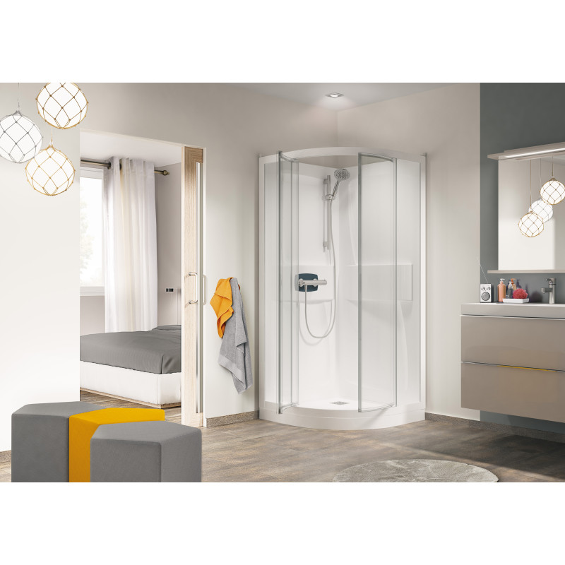 Portes pivotantes • Receveur 9.0 cm • Robinetterie thermostatique