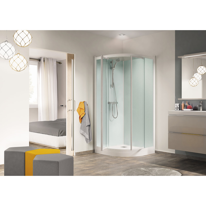 Portes pivotantes • Receveur 9.0 cm • Robinetterie thermostatique