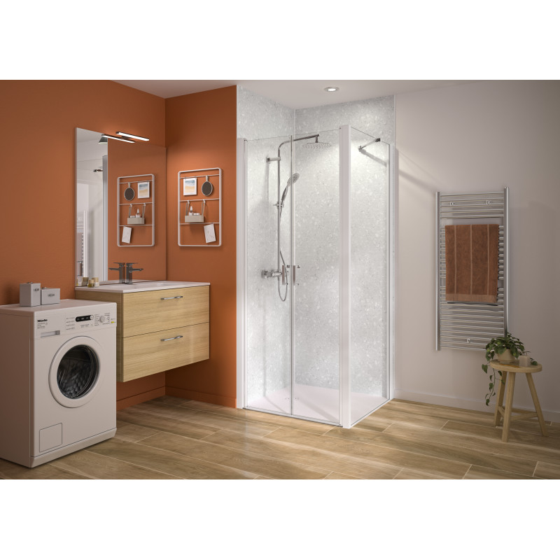 Paroi 2 portes Smart Express+, assemblage avec retour fixe