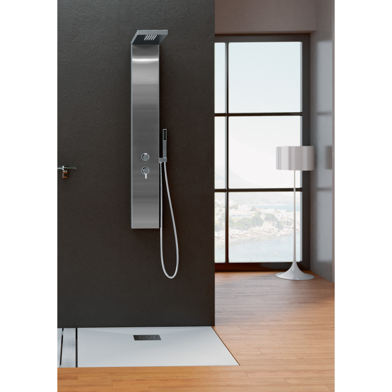 Colonne de douche Aquastyle thermostatique, inox brossé
