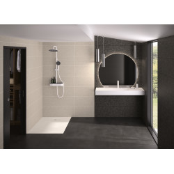 Colonne de douche Aquanova thermostatique, blanc mat
