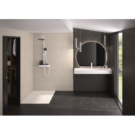 Colonne de douche Aquanova thermostatique, blanc mat