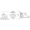 Cuvette WC suspendue DOMAO Access 53 cm, avec bride, blanc brillant