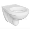 Cuvette WC suspendue DOMAO Access 53 cm, avec bride, blanc brillant