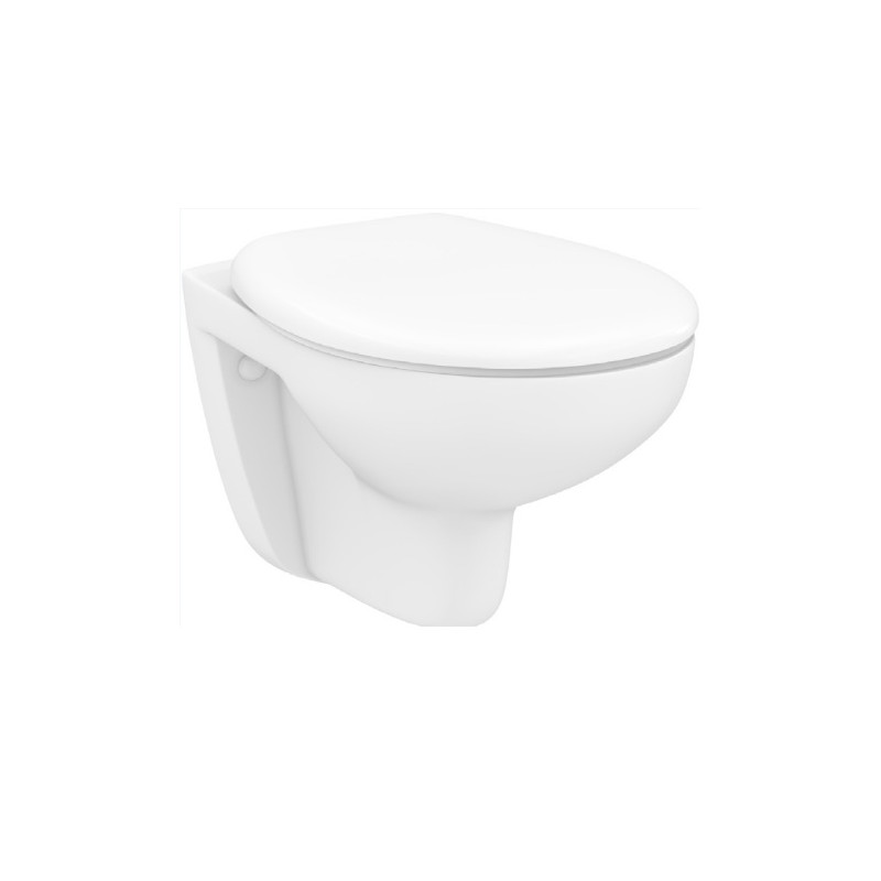 Pack WC suspendu DOMAO Access 53 cm sans bride, blanc brillant