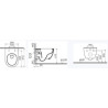 Pack WC suspendu DOMAO 300 Vortex 52 cm, blanc brillant