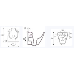 Cuvette WC suspendue DOMAO 100 Mille Plus sans bride